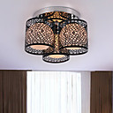 Flush Mount 3 Light creatif moderne Noir Peinture Metal