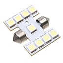 9 5050 SMD LED 31mm Interieur de voiture de feston de dome blanc oule