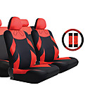 13 Pieces  Set Seat Covers Universal 2 sieges avant et 1 Banquette noir et rouge Accessoires Auto