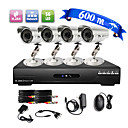 Kit de Video-Surveillance Prix Casse : DVR 4 Canaux 4 Cameras Etanches dExterieur 600TVL