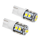 2 Pcs T10 1W 10x3528SMD 70-90LM 6000K Cool White Light Bulb LED 12V