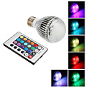 E27 9W 350-410LM RGB LED ampoule de bampoule avec telecommande 85-265V