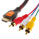 Cable Male HDMI V1.3 - Male 3RCA 1.5M