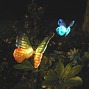 2pcs changeant de campouleur le de jardin energie solaire a conduit la conception papillon