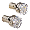 2 Pcs T25 1157 BAY15D 2057 2W 19-LED 120-140LM 6000-6500K Blanc Lumiere LED de frein de voiture de queue darret Light 12V