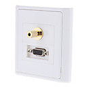 VGA3.5mm audio stereo plaque murale plaque or