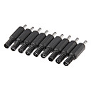 10 PCS 5.5 x 2.5mm Cable dalimentation CC Male Connecteur adaptateur en plastique de la tete noire