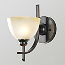 Mini Wall Light 1 Lumiere American Classic Style de fer Peinture sur verre Processing