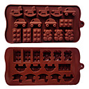 Silicone 15 trous assortis caracteres de dessin anime de chocolat de forme Plateau   Randoms 