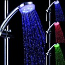 Temperature controlee Lumiere LED Haut pulverisation tete de douche salle de bain Pommes de douche avec revetement chrome