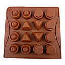 Silicone 16 trous geometrie assorties Forme Moule Chocolat   Randoms 