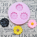 Fleurs Trois trous Moule DIY tournesol silicone Fondant Moules sucre Craft Outils de resine Moules Moules pour gateaux