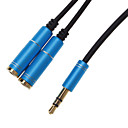 3.5mm male femelle 2 Splitter bleu cable 03 M