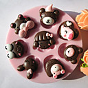 8 trous Tete d un animal de chocolat de silicone  Fondant  Sucre Mold