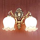 Bathroom Wall Light 2 Lumiere Verre Metal peinture traditionnelle