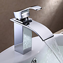 Water Fall fini chrome contemporaine en acier inoxydable Robinet lavabo