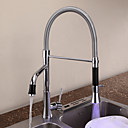 Poignee contemporaine Chrome seul trou gigogne jet pont monte robinet de cuisine avec changement de campouleur LED Light