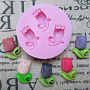 3D Fleur ronde de gateau de silicone Moules