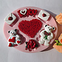 De silicone de chocolat ours en forme de coeur  Fondant  Sucre Mold