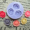 Fleurs Trois trous Moule fleur de silicone de fondant Moules sucre Craft Outils de resine de Moules pour gateaux