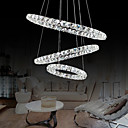 Suspension LED 3 Cercles en Cristal Plaquee Metal pour un Style Moderne