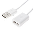 USB 2.0 Femme Homme Etendue cable blanc 1M