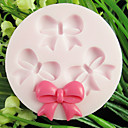 Fleurs Trois trous Mold bowknot ronde silicone Fondant Moules sucre Craft Outils de resine Moules Moules pour gateaux