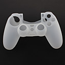 Cas de protecteur de silicone et 2 poignees de pouce de baton pour PS4 Controller White