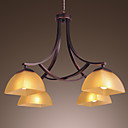 European Style minimaliste 4 Bas Lustre avec abat-jour beige