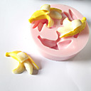 Trois trous Mold Banana Fruit silicone Fondant Moules sucre Craft Outils Moule Chocolat pour les gateaux