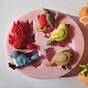 Cinq oiseaux de chocolat de silicone  Fondant  Sucre Mold