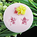 Fleurs Trois trous Moule fleur de silicone de fondant Moules sucre Craft Outils de resine Moules Moules pour gateaux