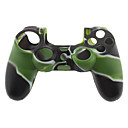 caisse de peau de silicone pour PS4 Controller vert