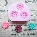 Fleurs Trois trous Moule petite fleur silicone Fondant Moules sucre Craft Outils de resine Moules Moules pour gateaux