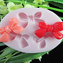 Fleurs Trois trous Mold bowknot ovale silicone Fondant Moules sucre Craft Outils de resine Moules Moules pour gateaux