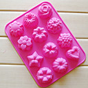 Douze trous Forme Fleur Muffin Plaque de four silicone   Randoms 