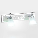 Applique murale LED 2 Lumiere bref Metal Verre Chrome