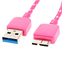 USB 3.0 Micro USB 3.0 M  M Cable Net-plaque noir pour Samsung Note 3 1M