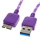 USB 3.0 Micro USB 3.0 M  M Cable Net-plaque pourpre pour Samsung Note 3 1M