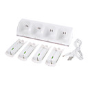 Batteries 4 pieces de 2800mAh et chargeur Dock Statioln pour Nintendo Wii Remote Controller White