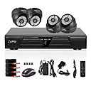 liview  4ch plein mouvement d1 dvr kit de securite domicile de detection de television en circuit ferme 600TVL vision nocturne camera dome