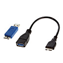 Micro USB 3.0 M  M OTG avec Micro USB 3.0 vers USB 3.0 Adaptateur pour Samsung Note 3 Noir 02 M