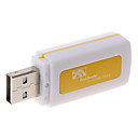 4-en-1 USB 2.0 Multi-Card Reader rose  jaune  noir