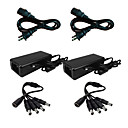 2 Pack AC  DC Power Adapter Power Supply 12V 3A et de 1 4 diviseur de puissance pour CCTV cameras de securite de surveillance