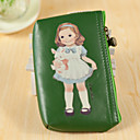 Motif Cartoon Doll PU cuir Porte-monnaie vert 1 PCS