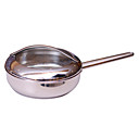 3 sauteuses en acier inoxydable qt w24cm x h6.5cm