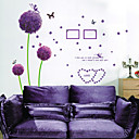 Floral romantique Violet Dandelion Stickers muraux