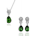 Womens 18K Green Rhi...