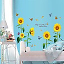 Fleurs de tournesol et papillon Stickers muraux