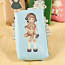 Motif Cartoon Doll PU cuir Porte-monnaie bleu 1 PCS